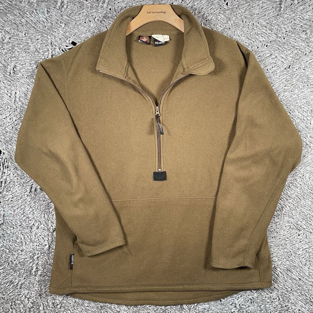 Peckham Polartec Fleece 1/2 Zip Pullover Men's Olive Green Winter Military